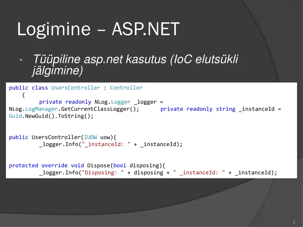 logimine asp net 3