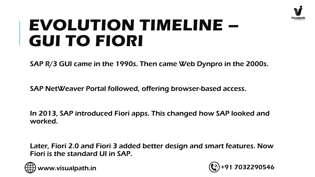 evolution timeline gui to fiori