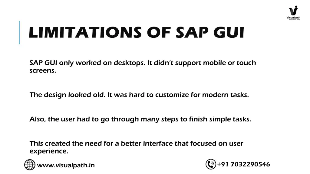 limitations of sap gui