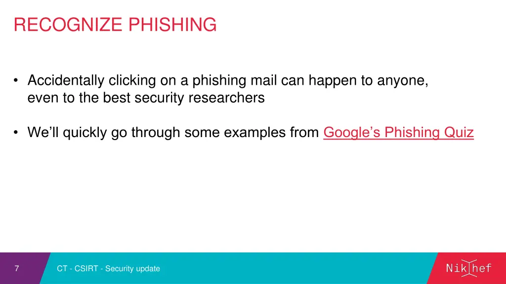 recognize phishing
