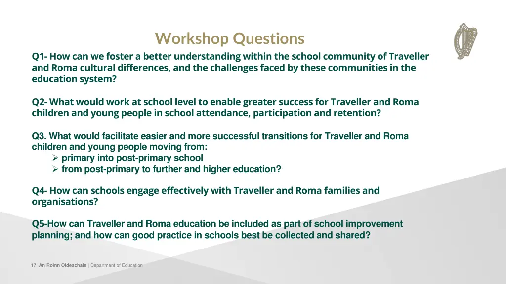 workshop questions