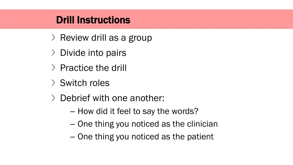 drill instructions drill instructions