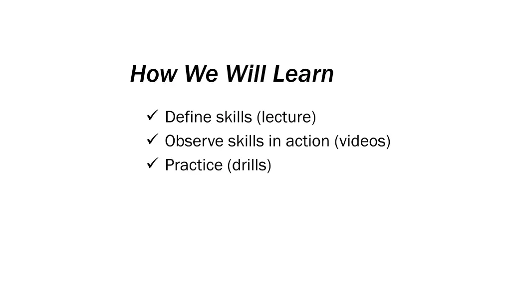 how we will learn