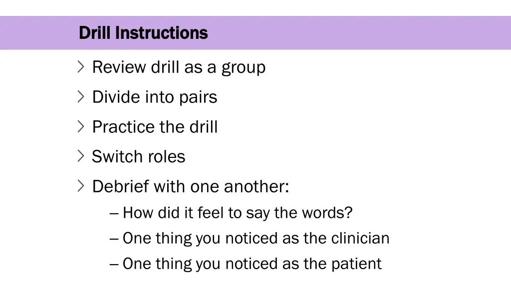 drill instructions drill instructions