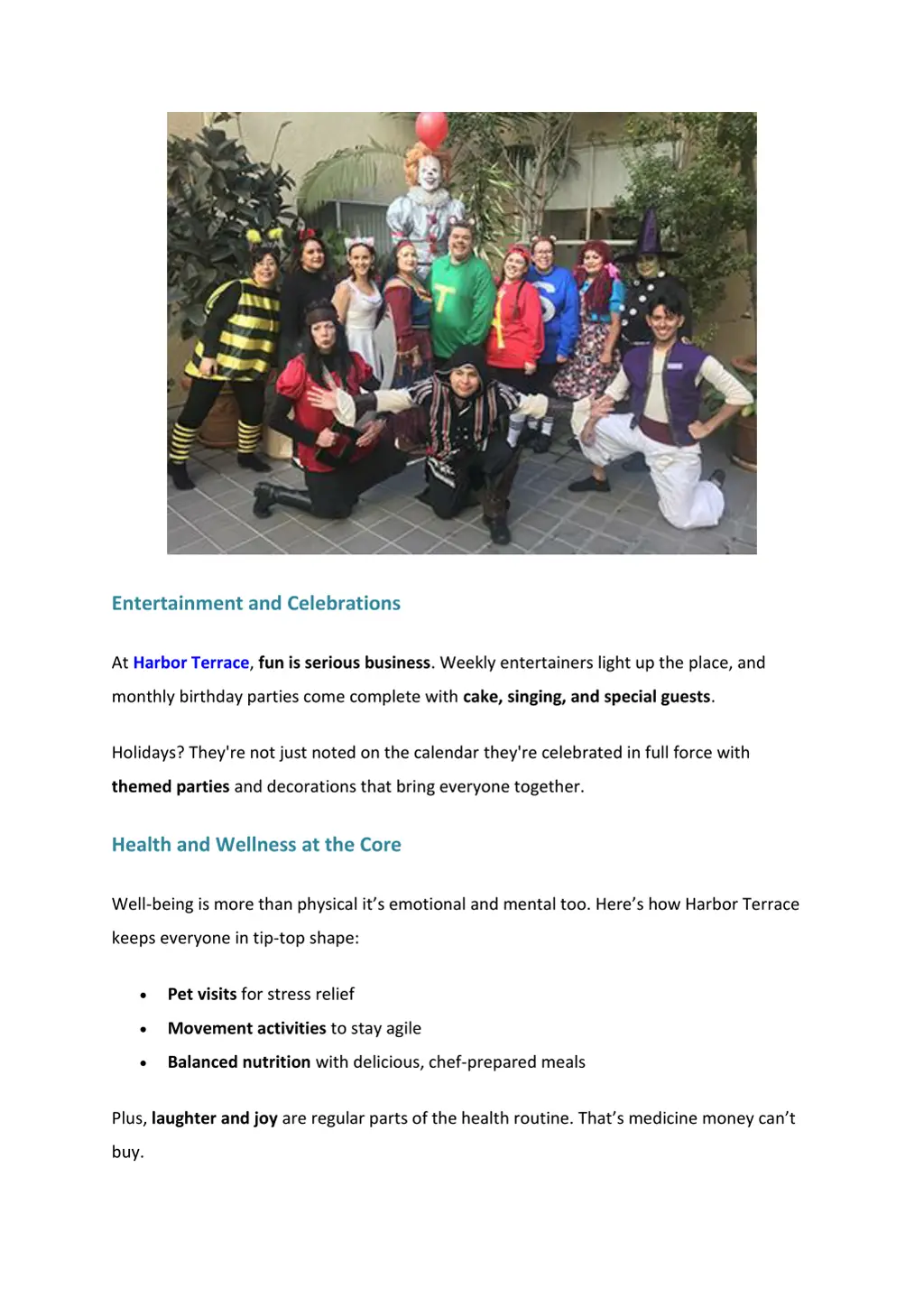 entertainment and celebrations