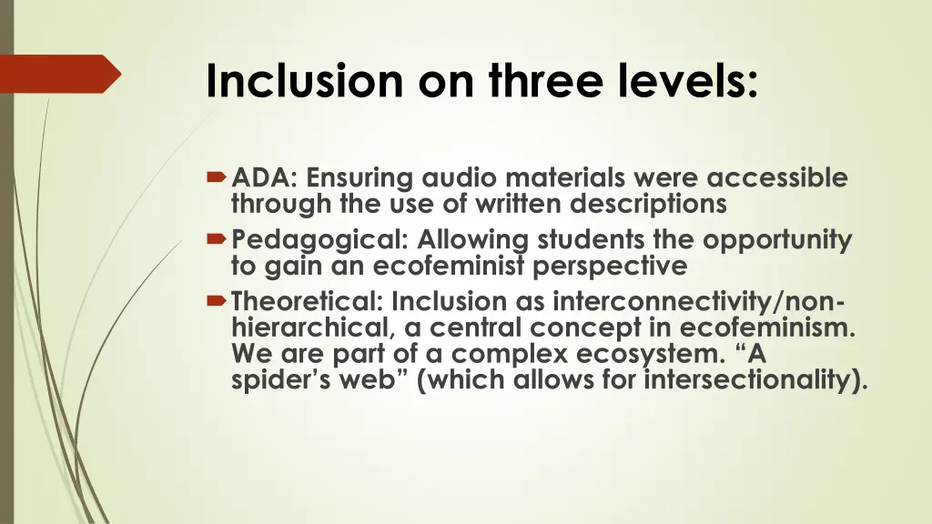 inclusion on three levels