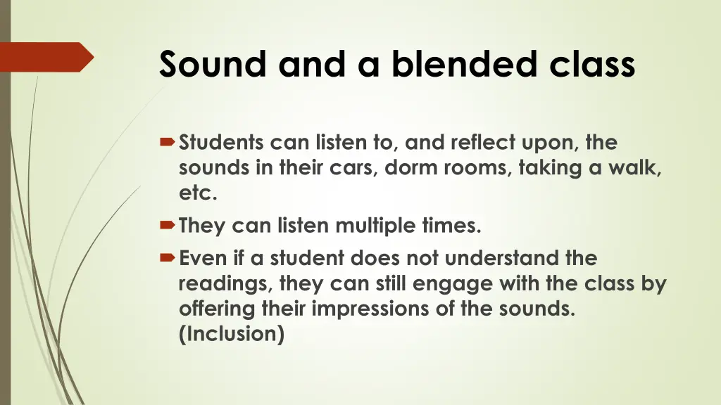 sound and a blended class