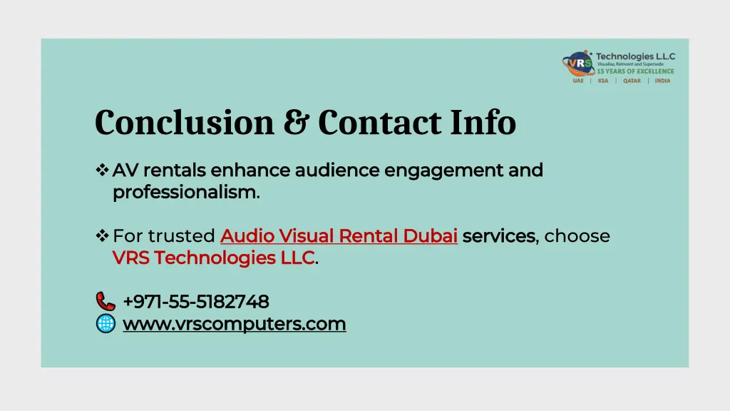conclusion contact info