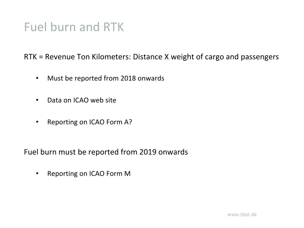 fuel burn and rtk