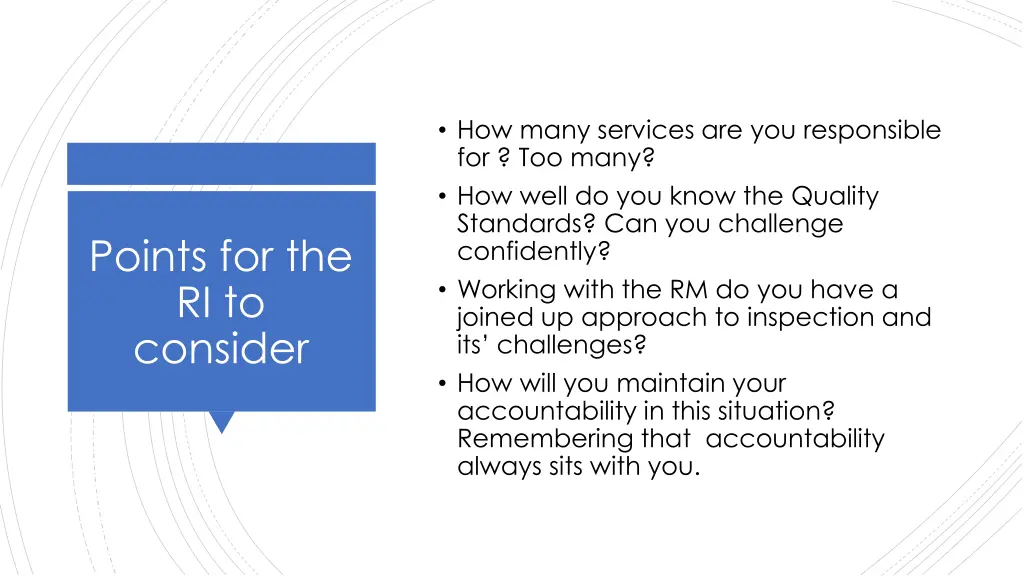 how many services are you responsible