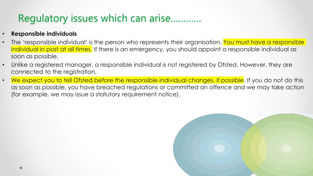 regulatory issues which can arise 1