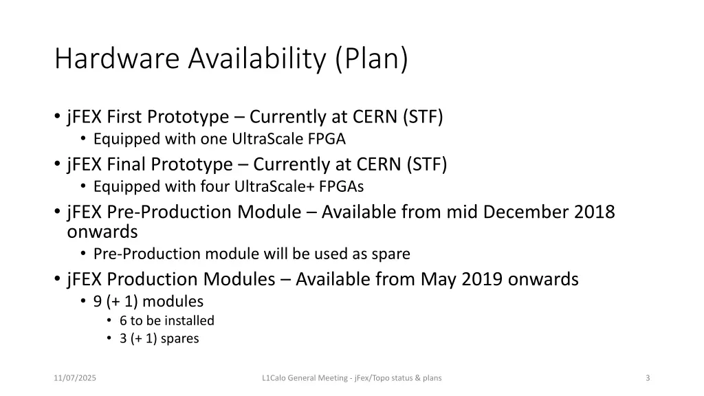 hardware availability plan