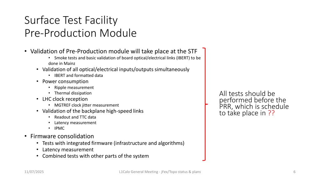 surface test facility pre production module