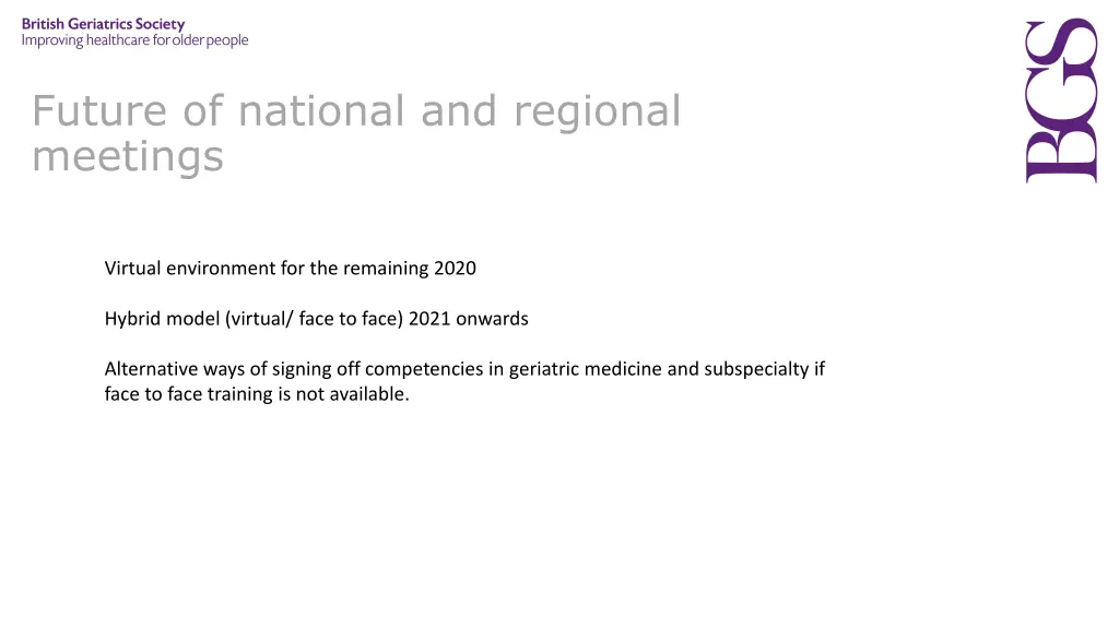 future of national and regional meetings