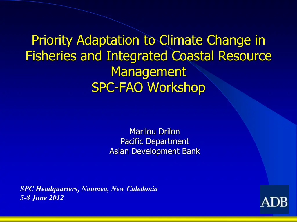 priority adaptation to climate change