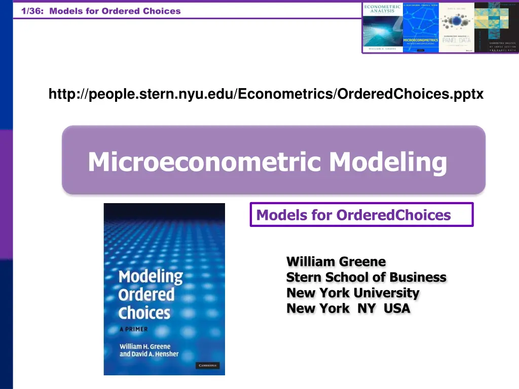 1 36 models for ordered choices