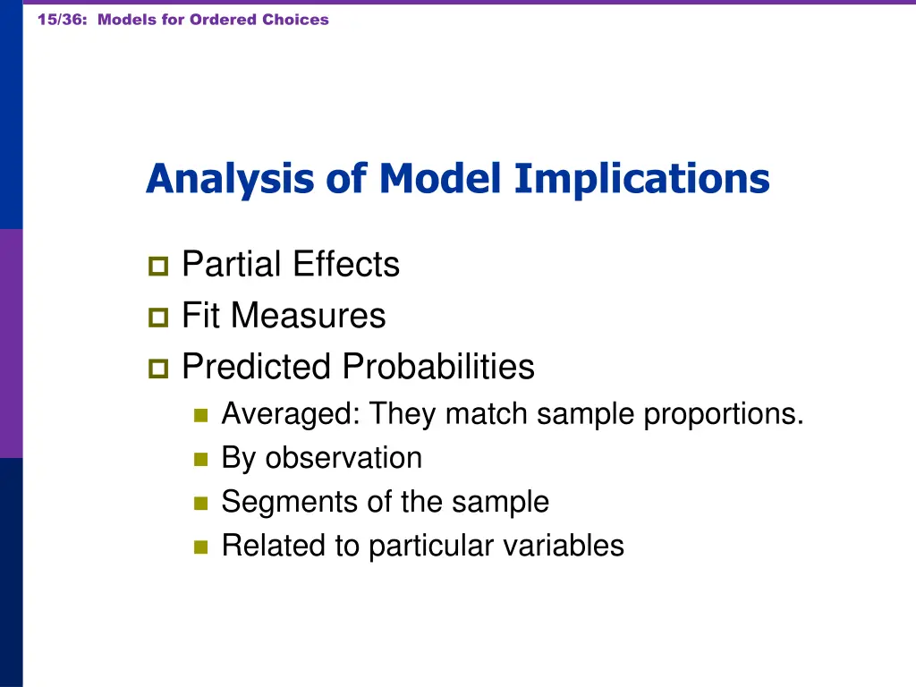 15 36 models for ordered choices