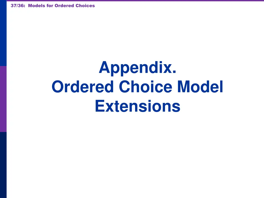 37 36 models for ordered choices
