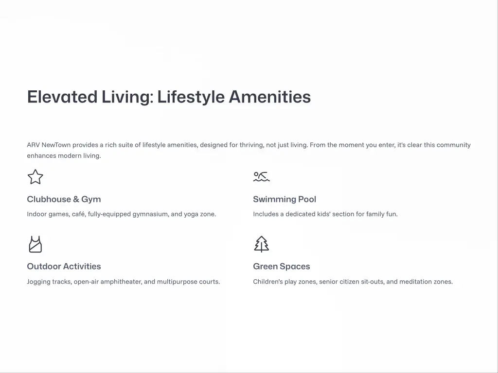 elevated living lifestyle amenities