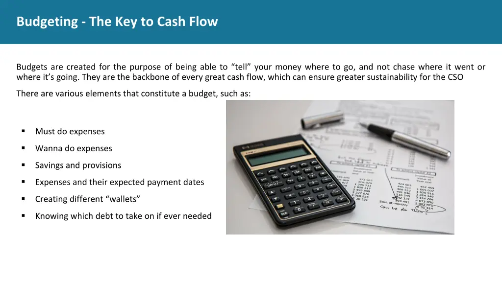 budgeting the key to cash flow