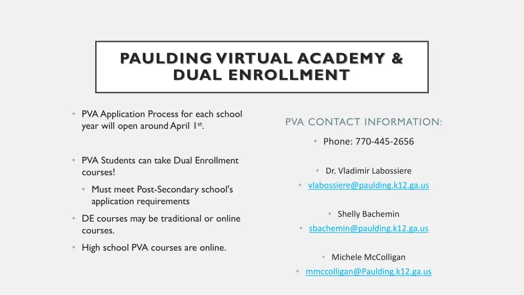 paulding virtual academy dual enrollment