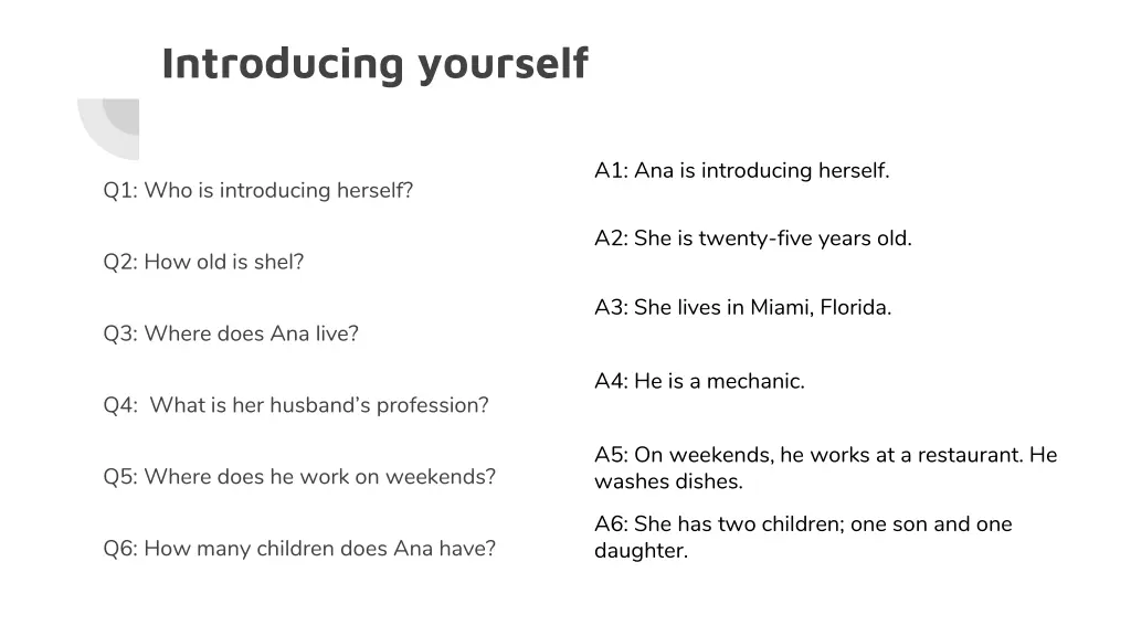 introducing yourself