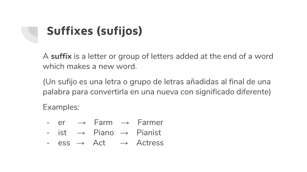 suffixes sufijos 1