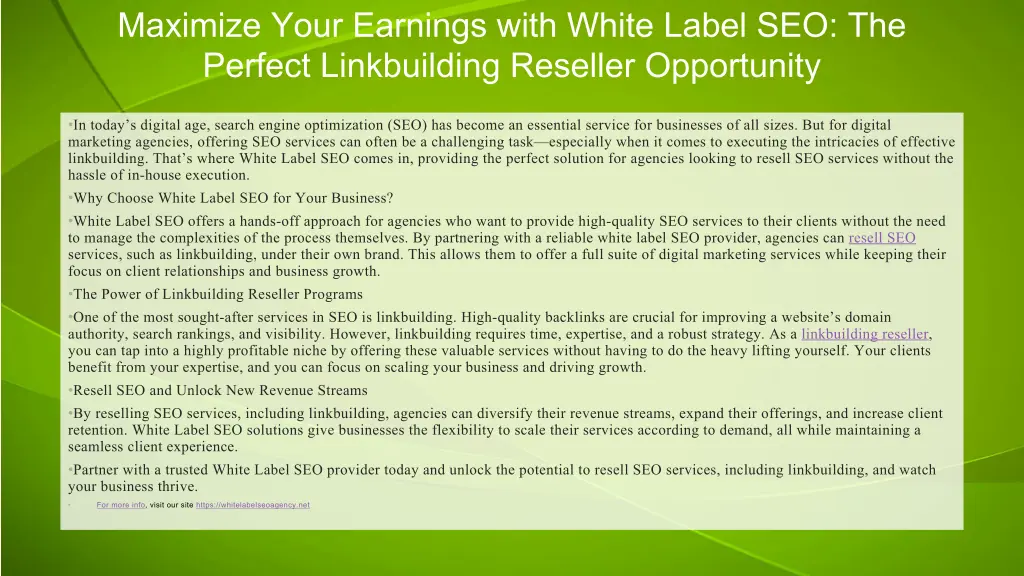 maximize your earnings with white label
