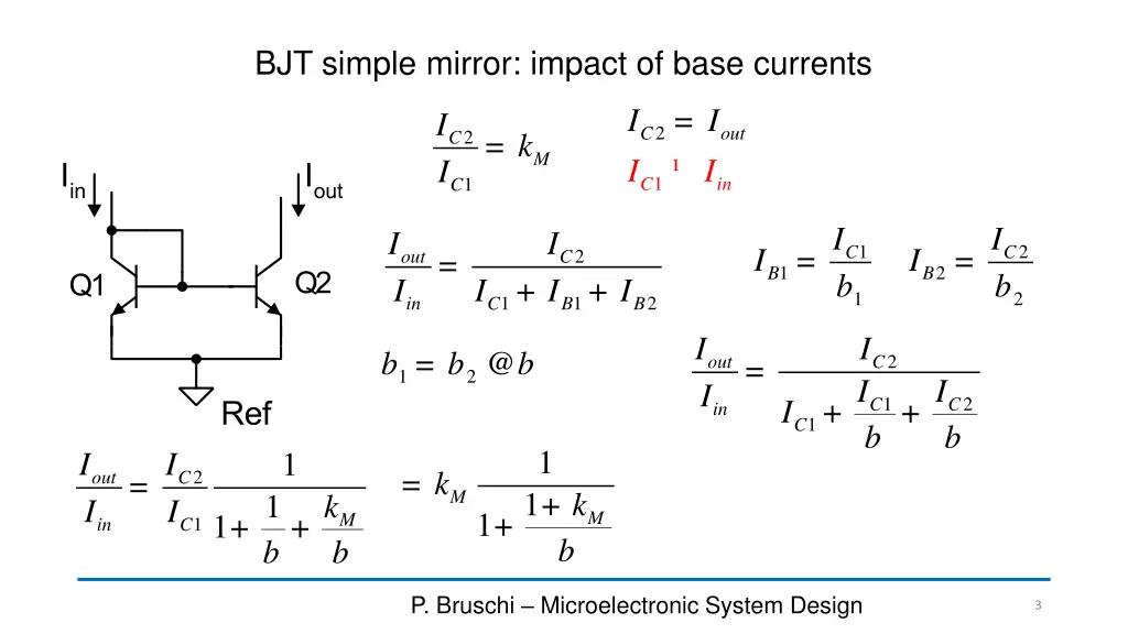 bjt simple mirror impact of base currents