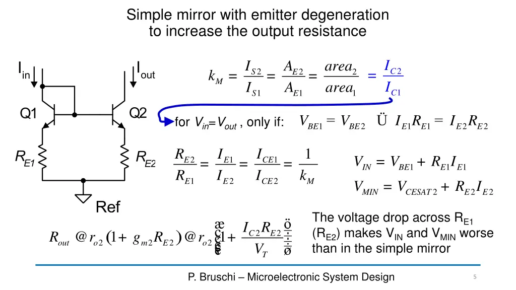 simple mirror with emitter degeneration