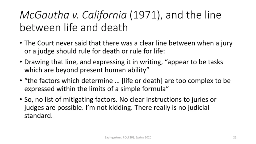 mcgautha v california 1971 and the line between