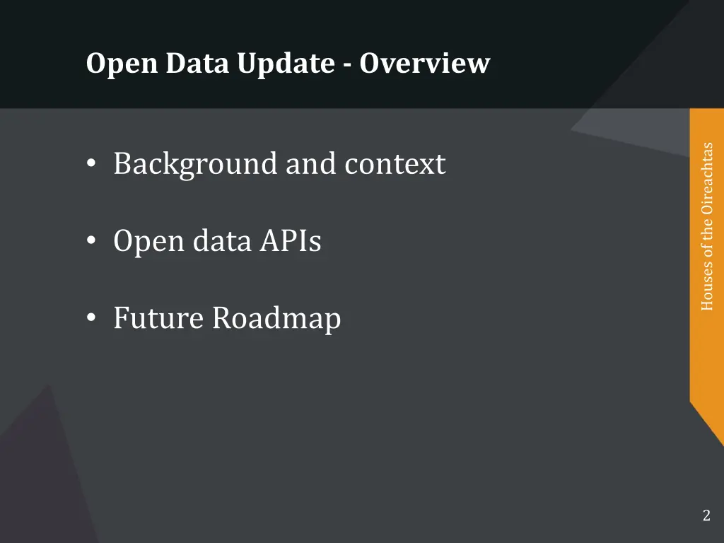open data update overview