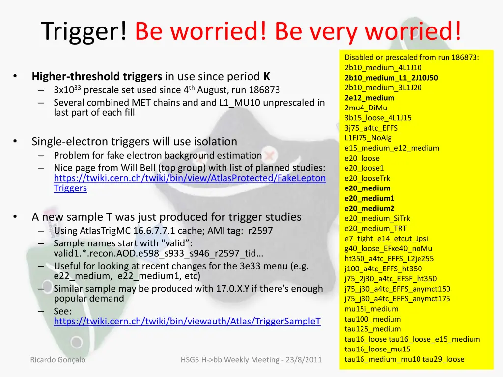 trigger be worried be very worried