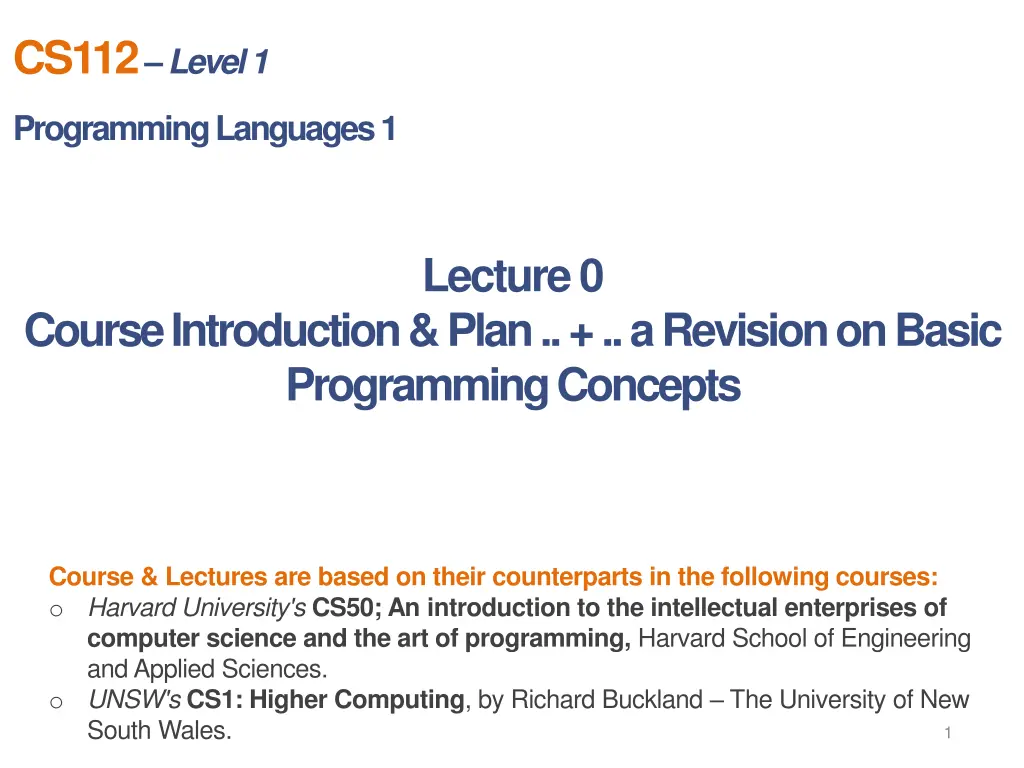 cs112 level 1
