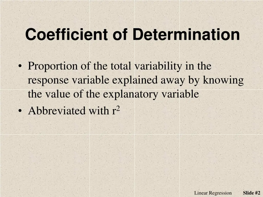 coefficient of determination
