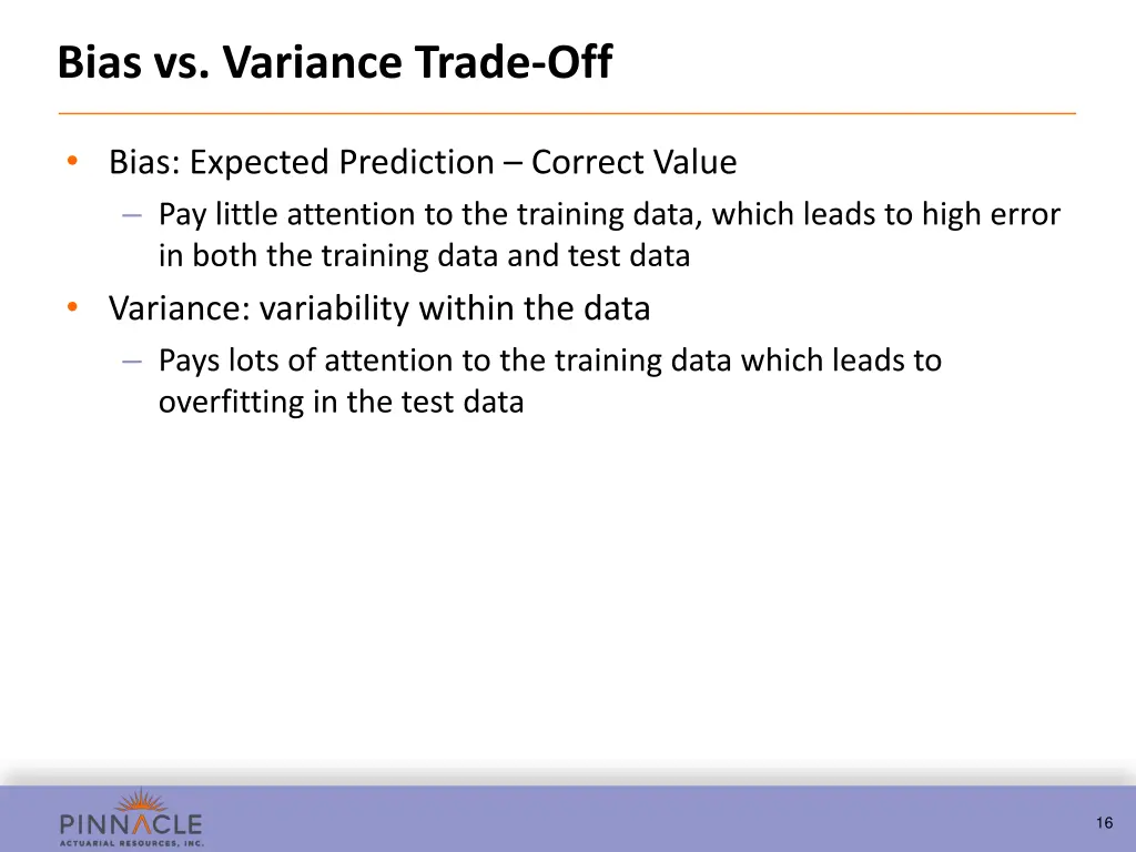 bias vs variance trade off