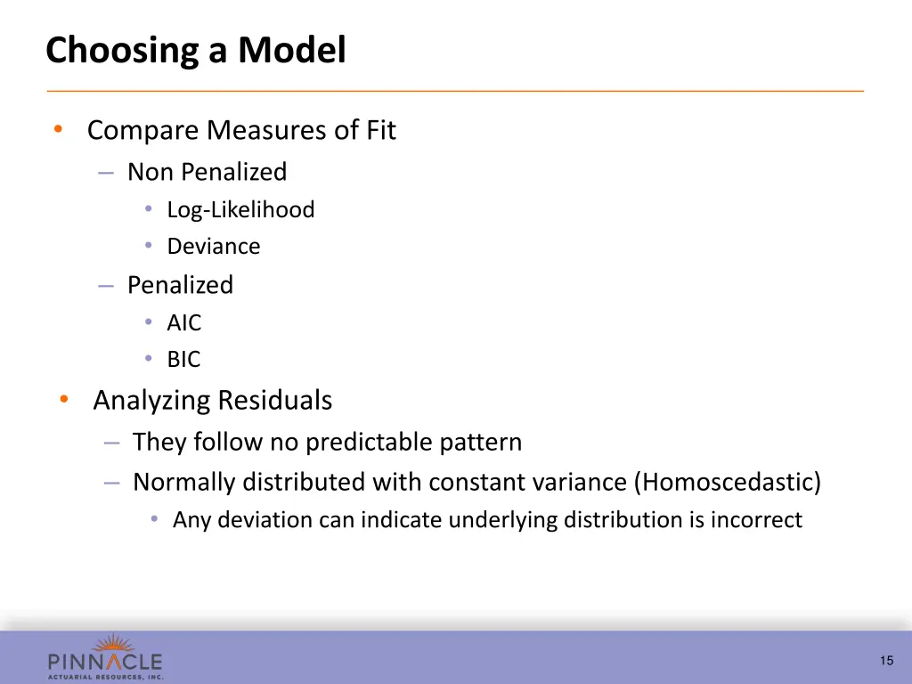 choosing a model 1