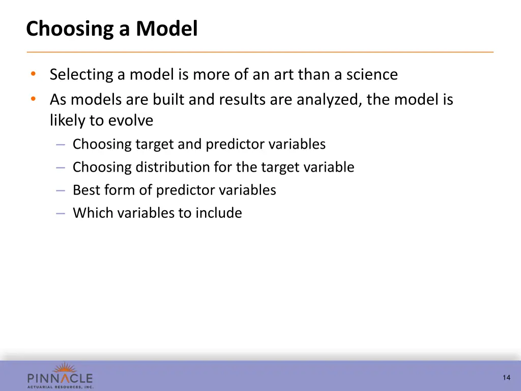 choosing a model