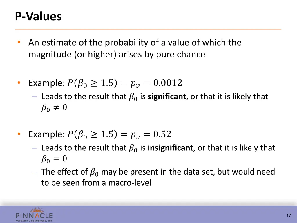 p values