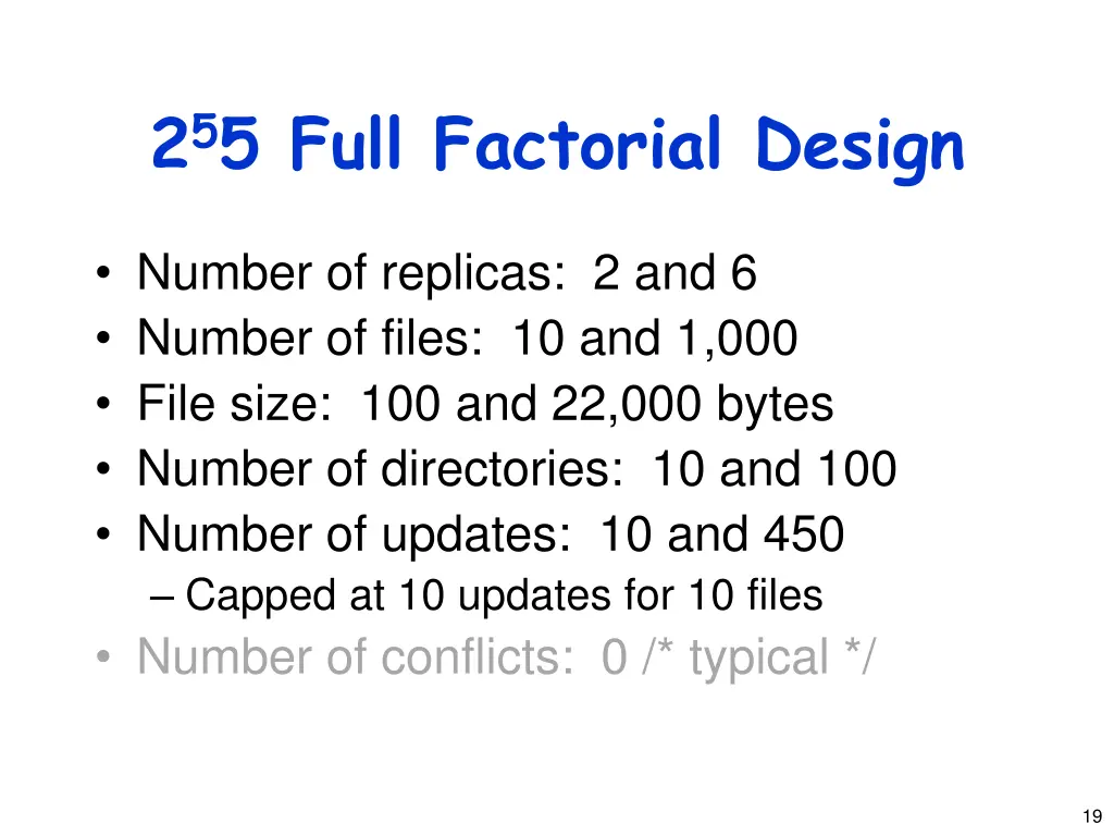 2 5 5 full factorial design