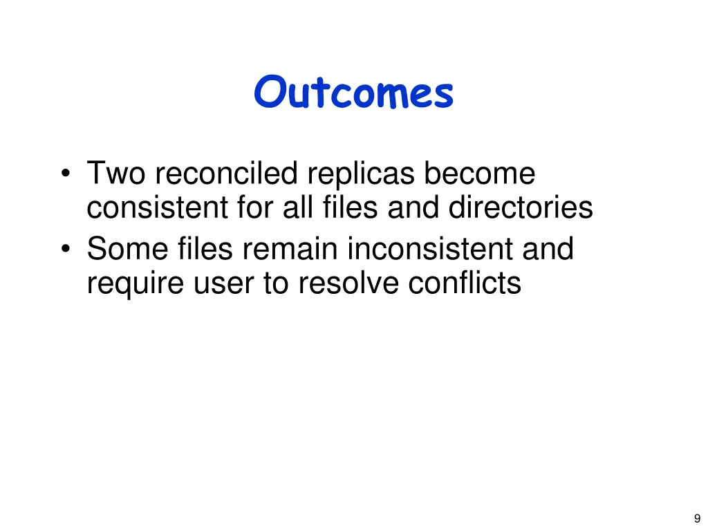 outcomes