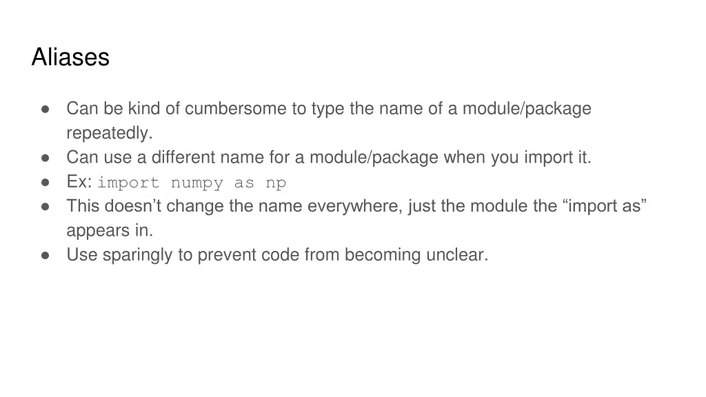 aliases