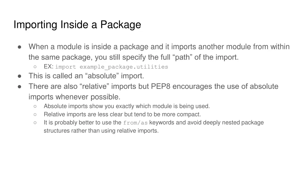 importing inside a package