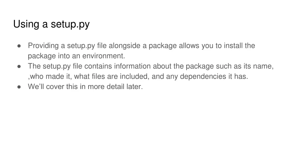 using a setup py