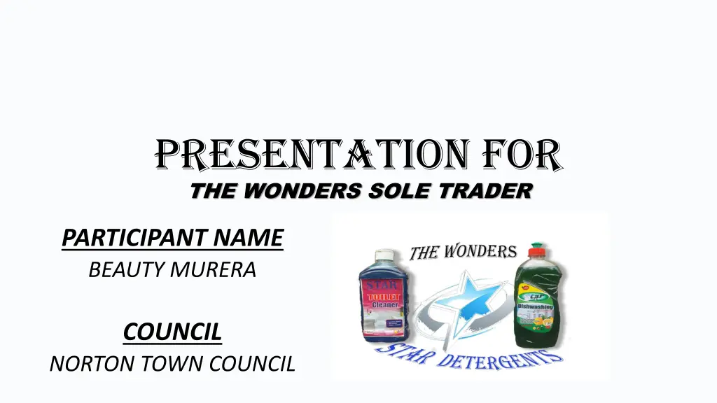 presentation for the wonders sole trader