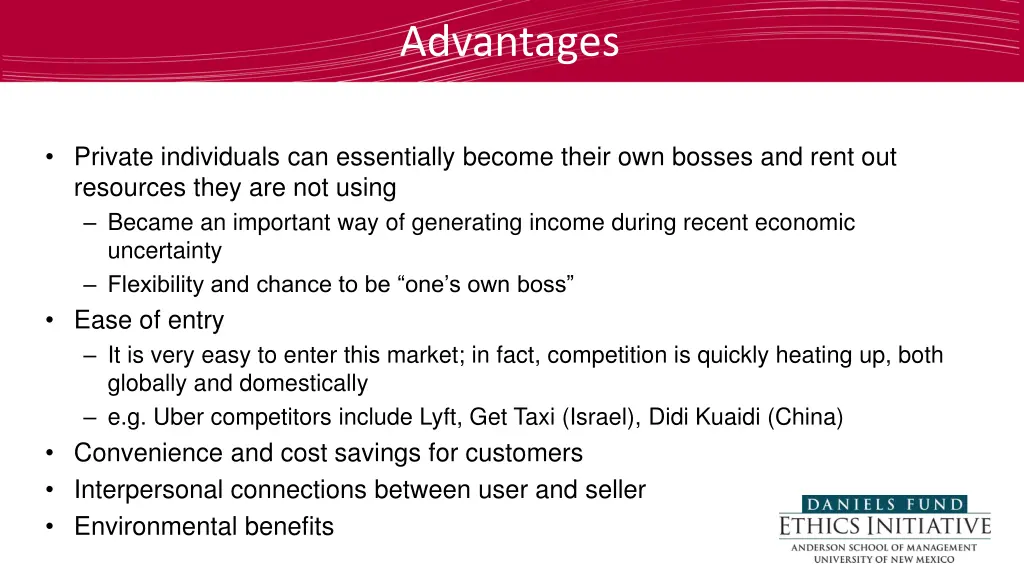 advantages