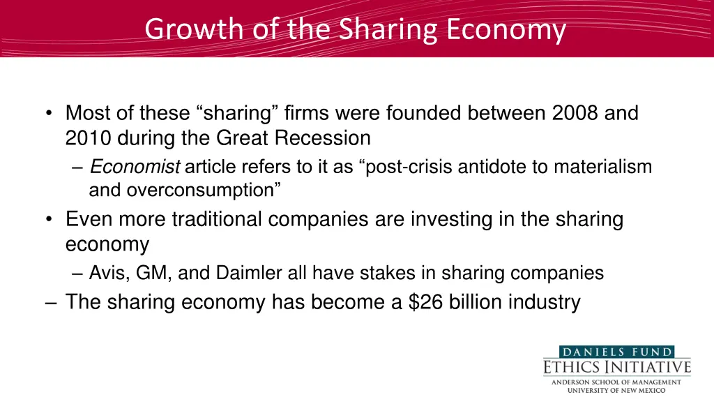 growth of the sharing economy
