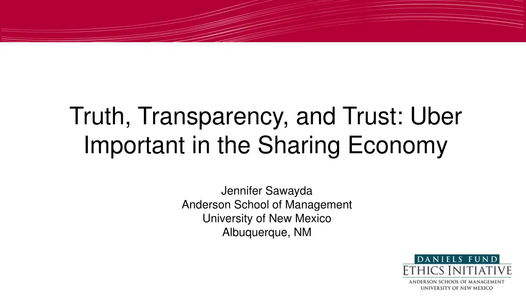 truth transparency and trust uber important