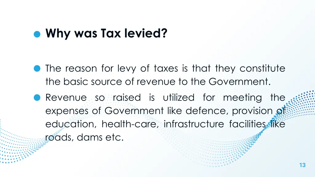 why was tax levied