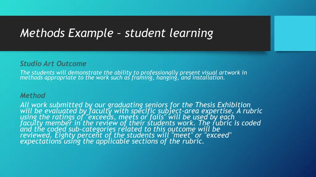 methods example student learning